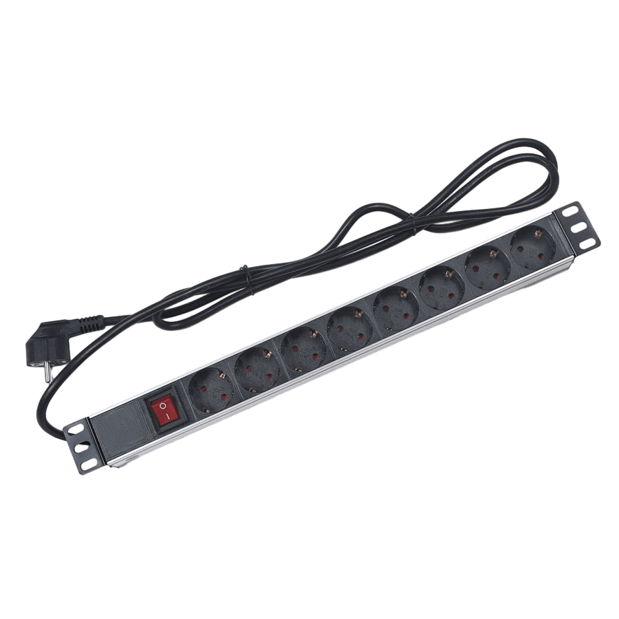 Блок розеток 19, 8 розеток Cabeus PDU-8P-2EU для 19" шкафов Блок розеток 19, 8 розеток Cabeus PDU-8P-2EU для 19" шкафов
