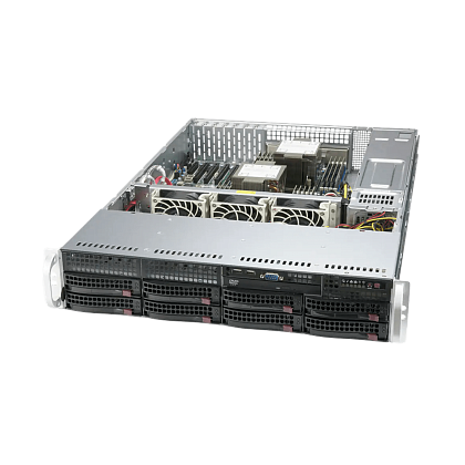 Сервер Supermicro SYS-620P-TRT noCPU X12DPi-NT6 18хDDR4 softRaid IPMI 2х1000W PSU Ethernet 2х10Gb/s 8х3,5" G34