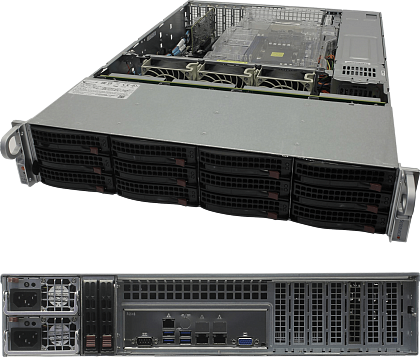 Сервер Supermicro SYS 6027R CSE-826 noCPU X9DRH-IF-NV 16хDDR3 softRaid IPMI noPSU Ethernet 2х1Gb/s 12х3,5" + 2x2.5" EXP SAS3-826EL FCLGA2011 (2)