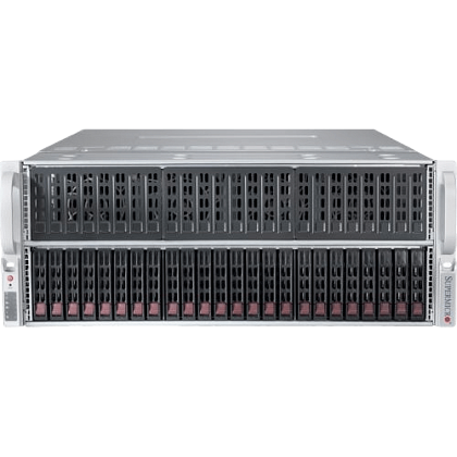 Сервер Supermicro SYS-4028GR-TRT CSE-418GTS noCPU X10DRG-OT+- 24хDDR4 softRaid IPMI 4х1600W PSU Ethernet 2 2х10Gb/s 24х2,5" BPN SAS3-216A FCLGA2011-3