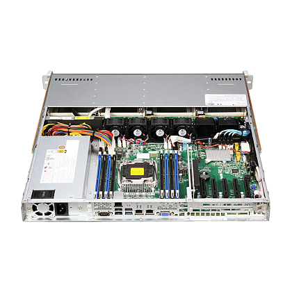 Сервер Supermicro SYS-5018R CSE-815 noCPU X10SLM+-LN4F 4хDDR3 softRaid IPMI 1х560W PSU Ethernet 4х1Gb/s 4х3,5" BPN SAS815TQ FCLGA1150 (5)